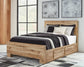 Hyanna Queen Panel Bed with Storage with Mirrored Dresser