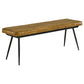 Misty Leather Upholstered Dining Bench Antique Camel