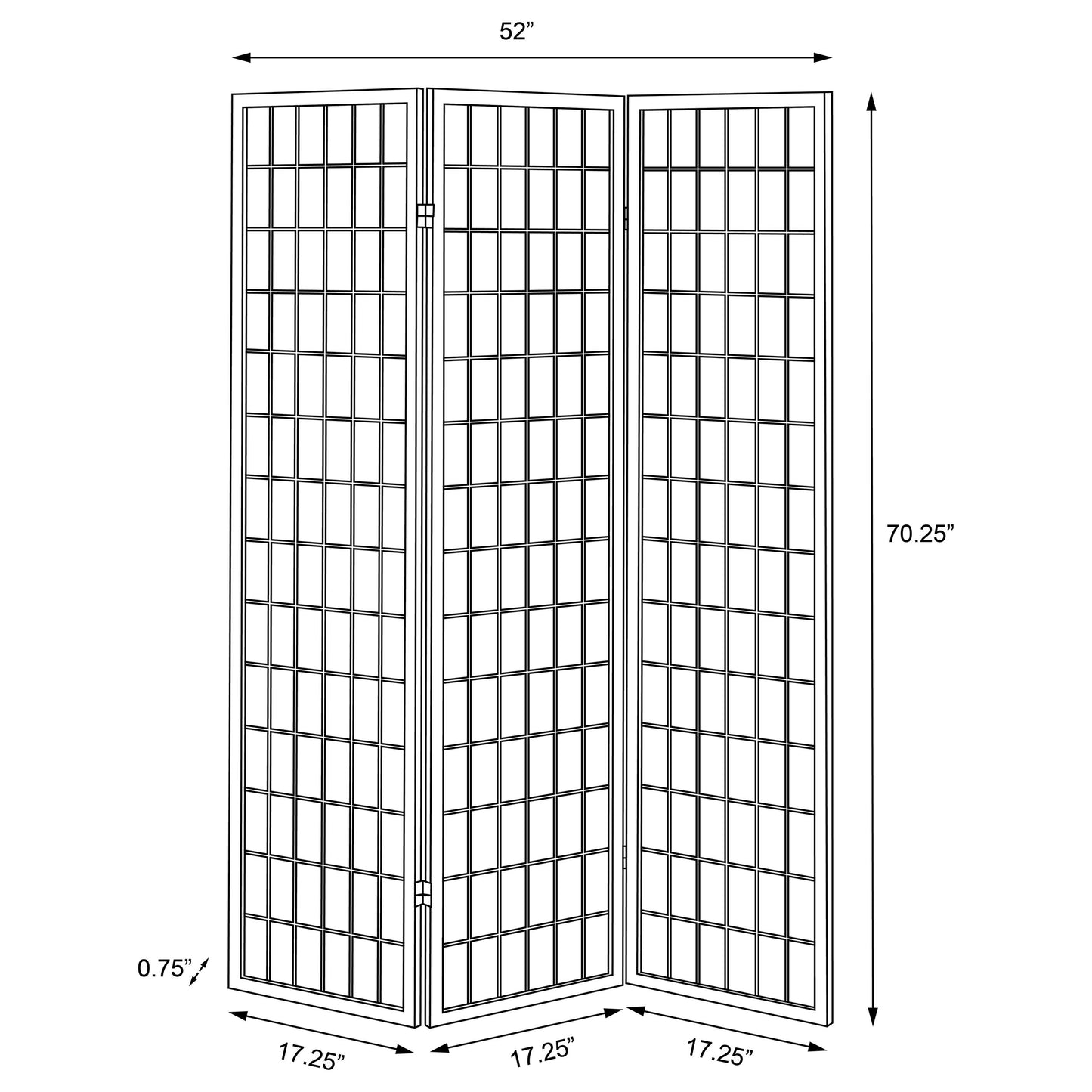 Carrie 3-Panel Room Divider Folding Shoji Screen Natural