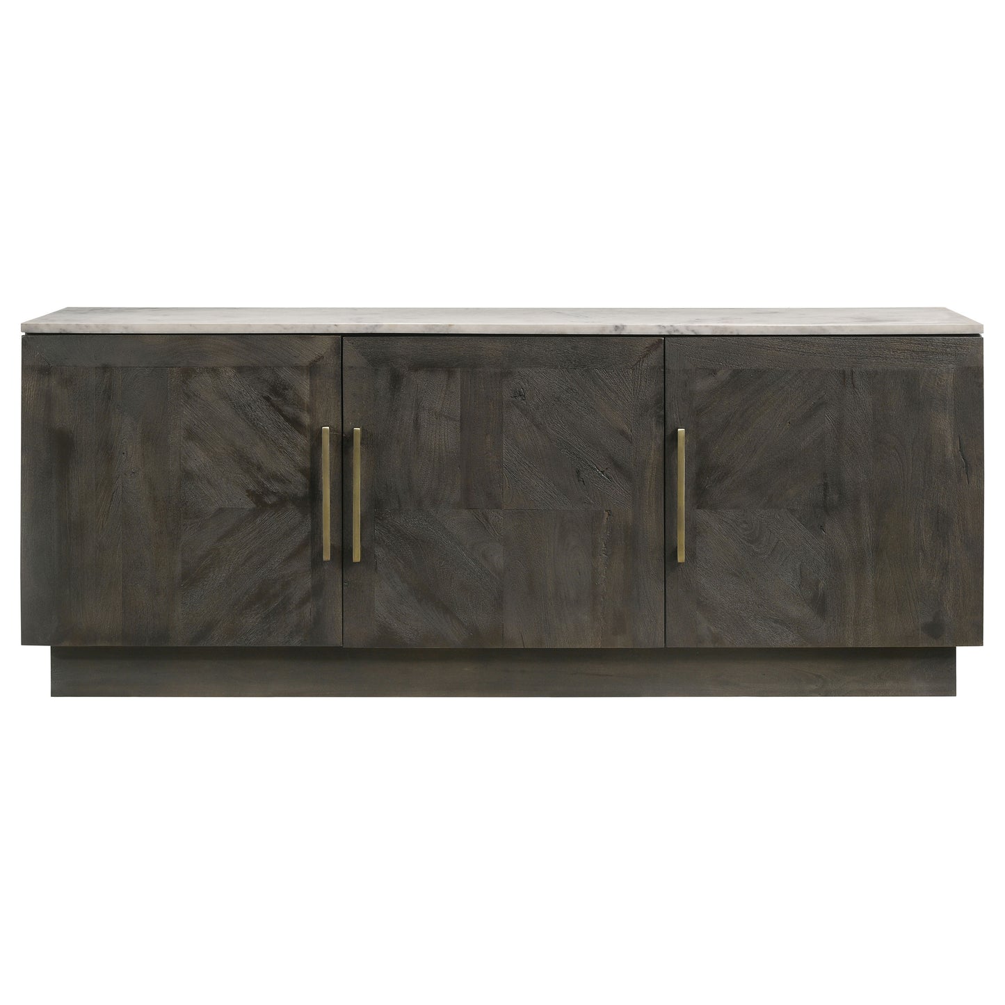 Dennis 3-door Marble Top Sideboard Buffet Tobacco Grey