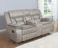 Greer Upholstered Motion Reclining Loveseat Taupe