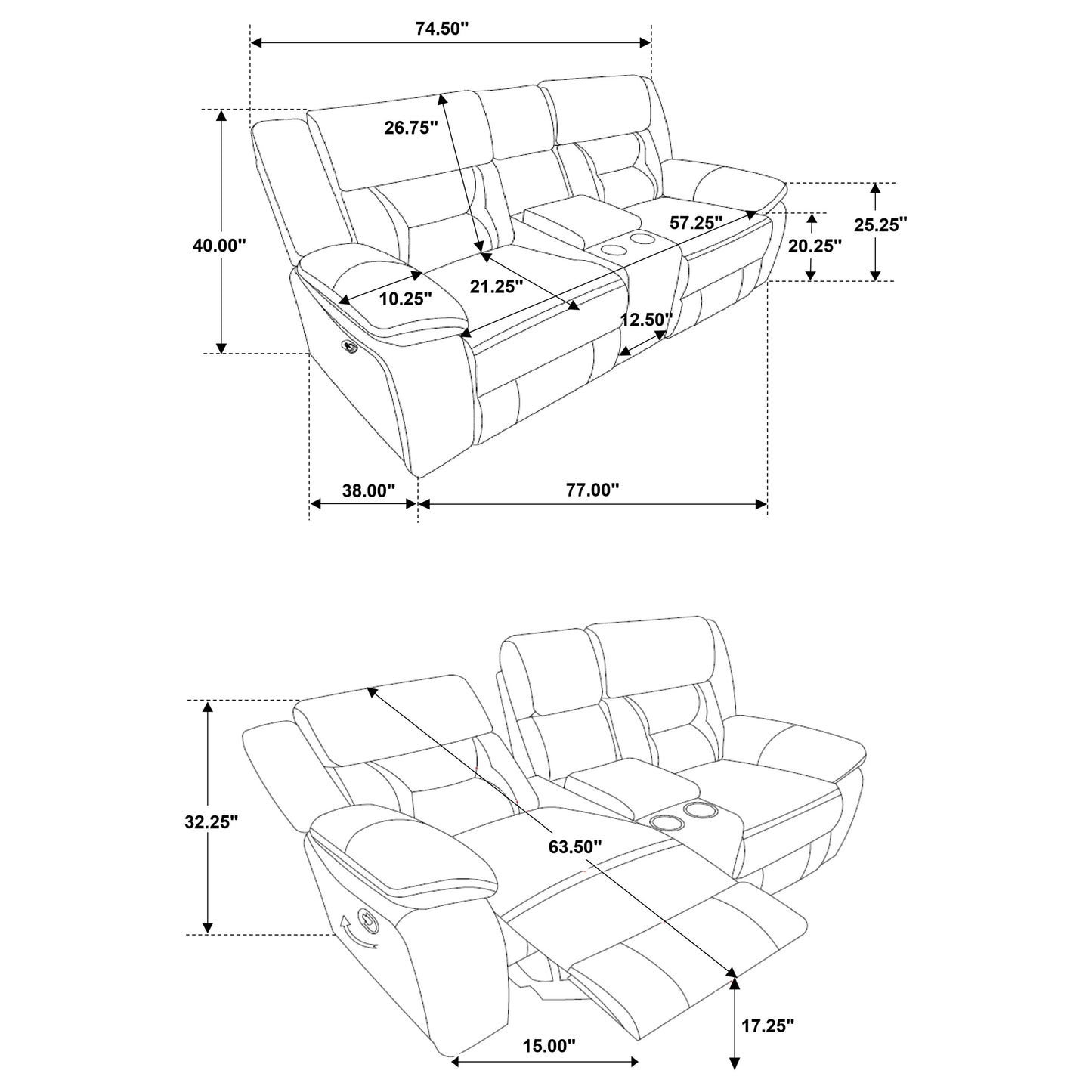 Greer Upholstered Motion Reclining Loveseat Taupe