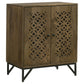 Zaria 2-door Wood Trellis Accent Storage Cabinet Brown