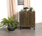 Zaria 2-door Wood Trellis Accent Storage Cabinet Brown