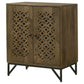 Zaria 2-door Wood Trellis Accent Storage Cabinet Brown