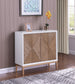 Gretchen 2-door Wood Fluted Parquet Cabinet White and Brown