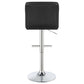 Lenny Upholstered Adjustable Bar Stool Black (Set of 2)