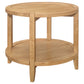 Camillo Round Solid Wood Side End Table Maple Brown