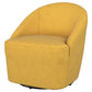 Leon Upholstered Barrel Accent Swivel Chair Mustard Yellow