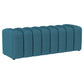 Summer Fabric Upholstered Tufted Accent Bench Peacock Blue