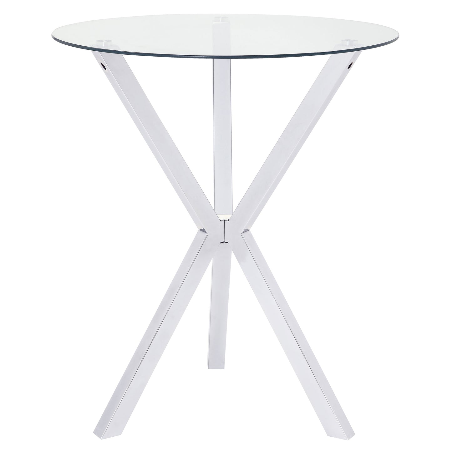 Denali Round 35-inch Glass Top Bistro Bar Table Chrome