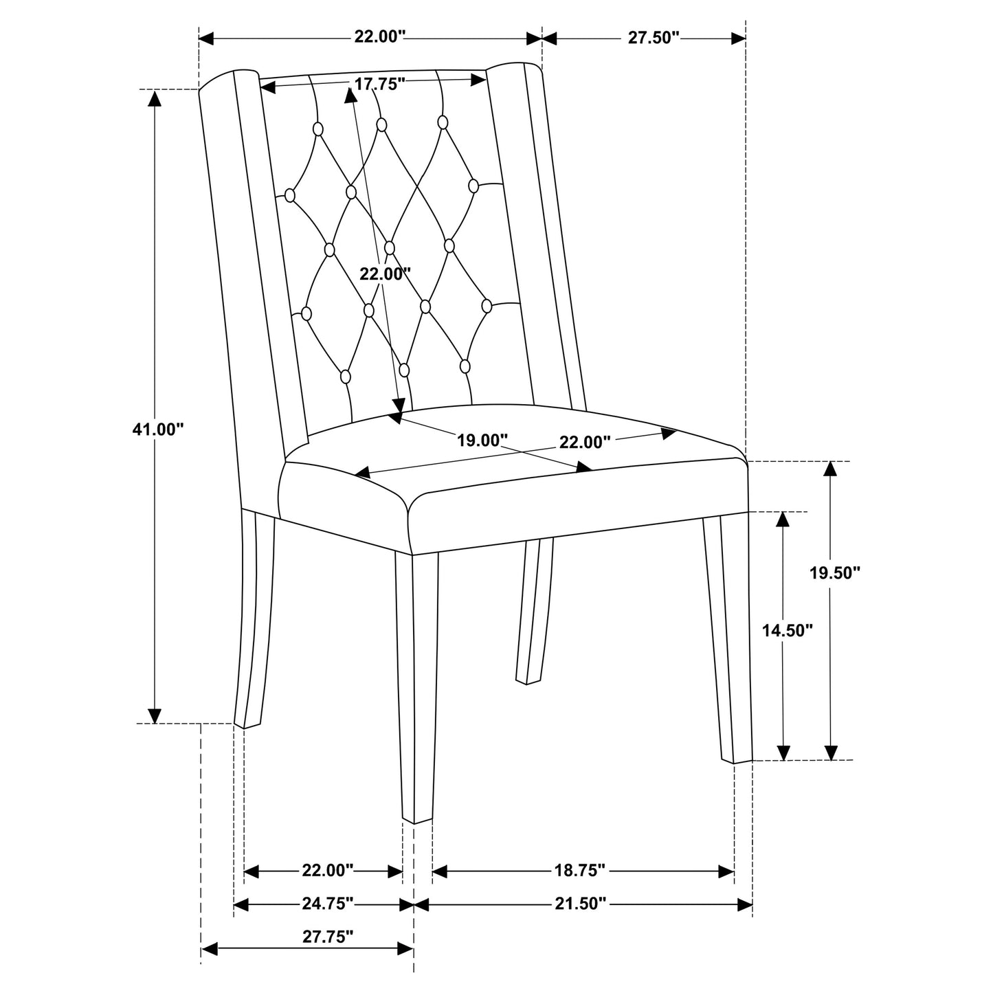 Bexley Fabric Upholstered Dining Side Chair Beige (Set of 2)