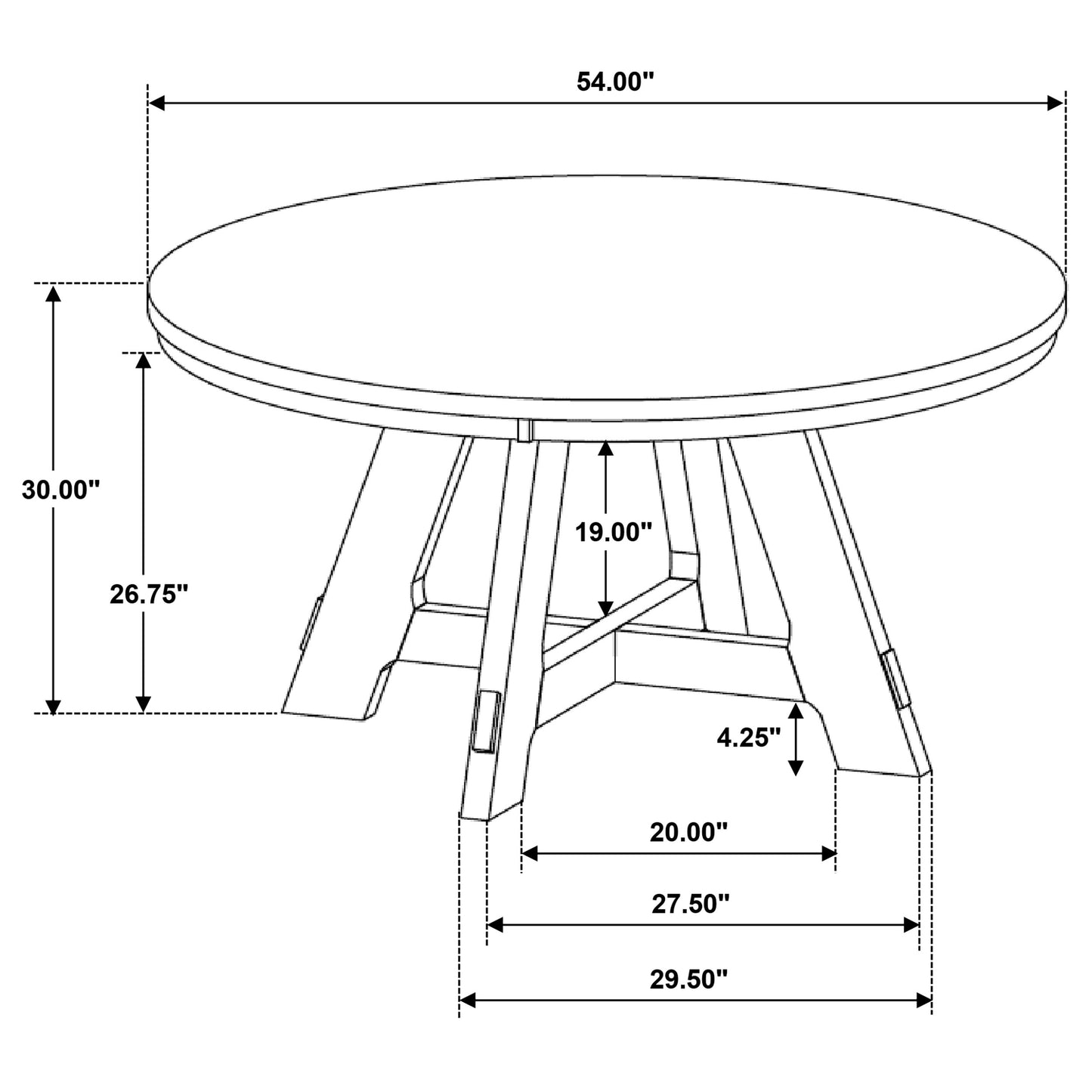 Danvers Round 54-inch Wood Dining Table Brown Oak