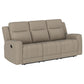 Brentwood 3-piece Upholstered Reclining Sofa Set Taupe