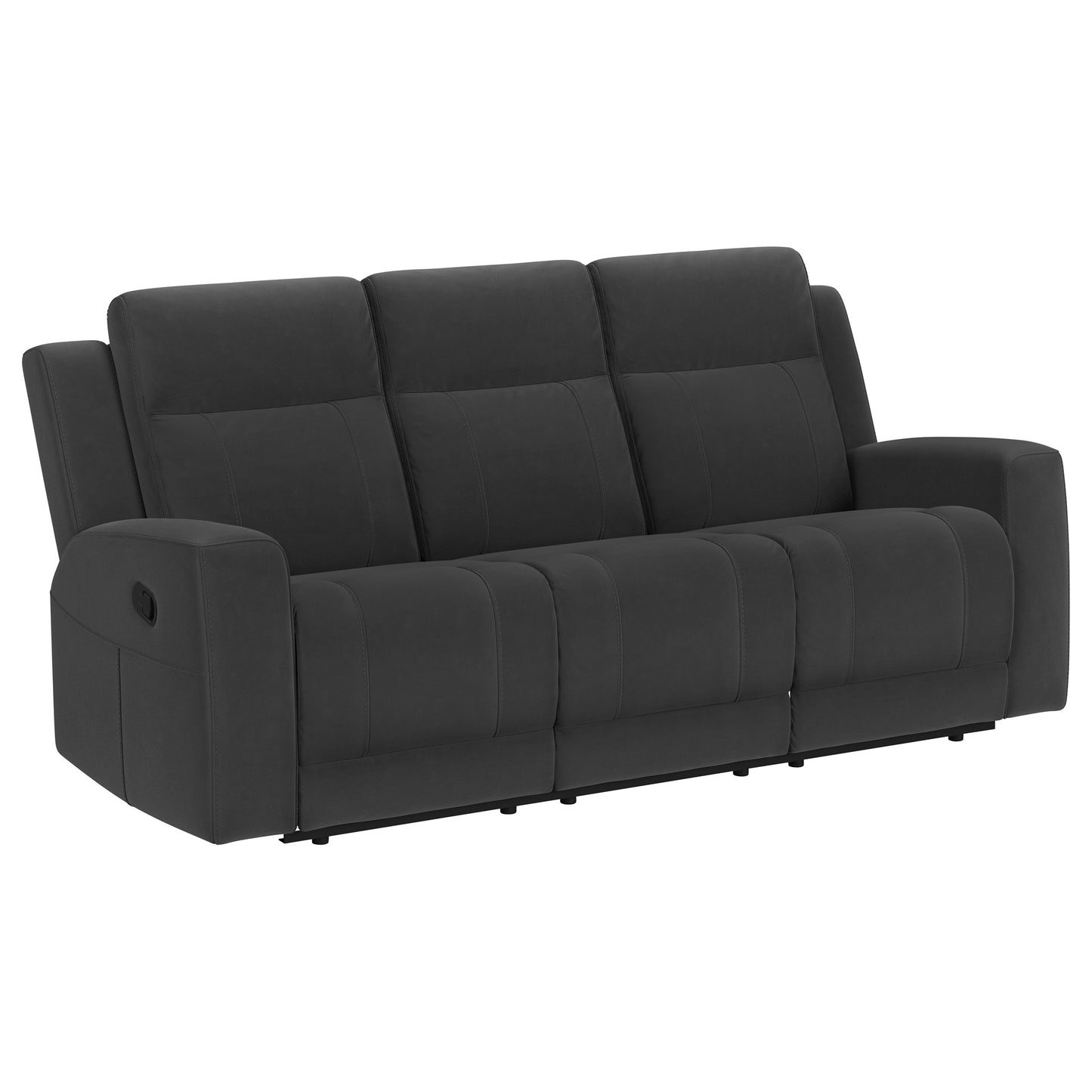 Brentwood 2-piece Upholstered Reclining Sofa Set Charcoal