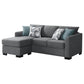 Storey Upholstered Sleeper Sectional Chaise Sofa Grey