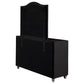 Deanna 7-drawer Upholstered Dresser with Mirror Black