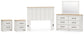 Linnocreek Queen Panel Headboard with Mirrored Dresser and 2 Nightstands