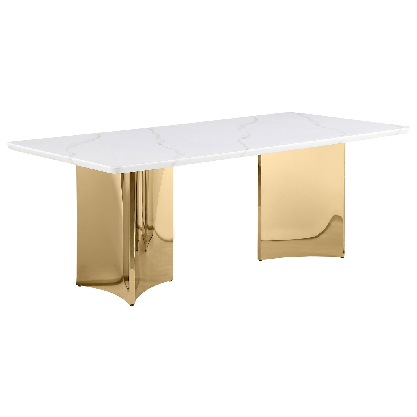 Tevlin Rectangular 79-inch Marble Top Dining Table White