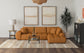 Camacho Upholstered Chaise Sectional Sofa Orange