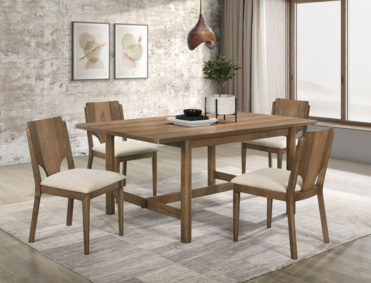 Crestmore 5-piece 71-inch Rectangular Dining Table Set Walnut