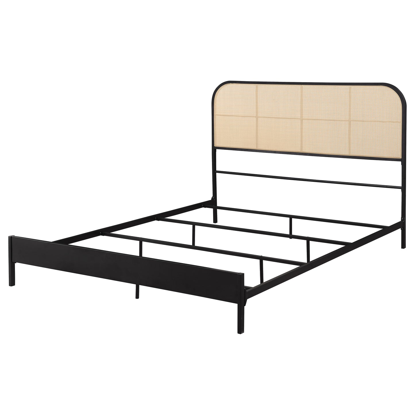 Amherst Radio Weave Rattan Metal Eastern King Bed Black