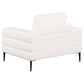 Jessel Chenille Upholstered Track Arm Chair Ivory