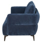 Lively Chenille Upholstered Modern Track Arm Loveseat Blue