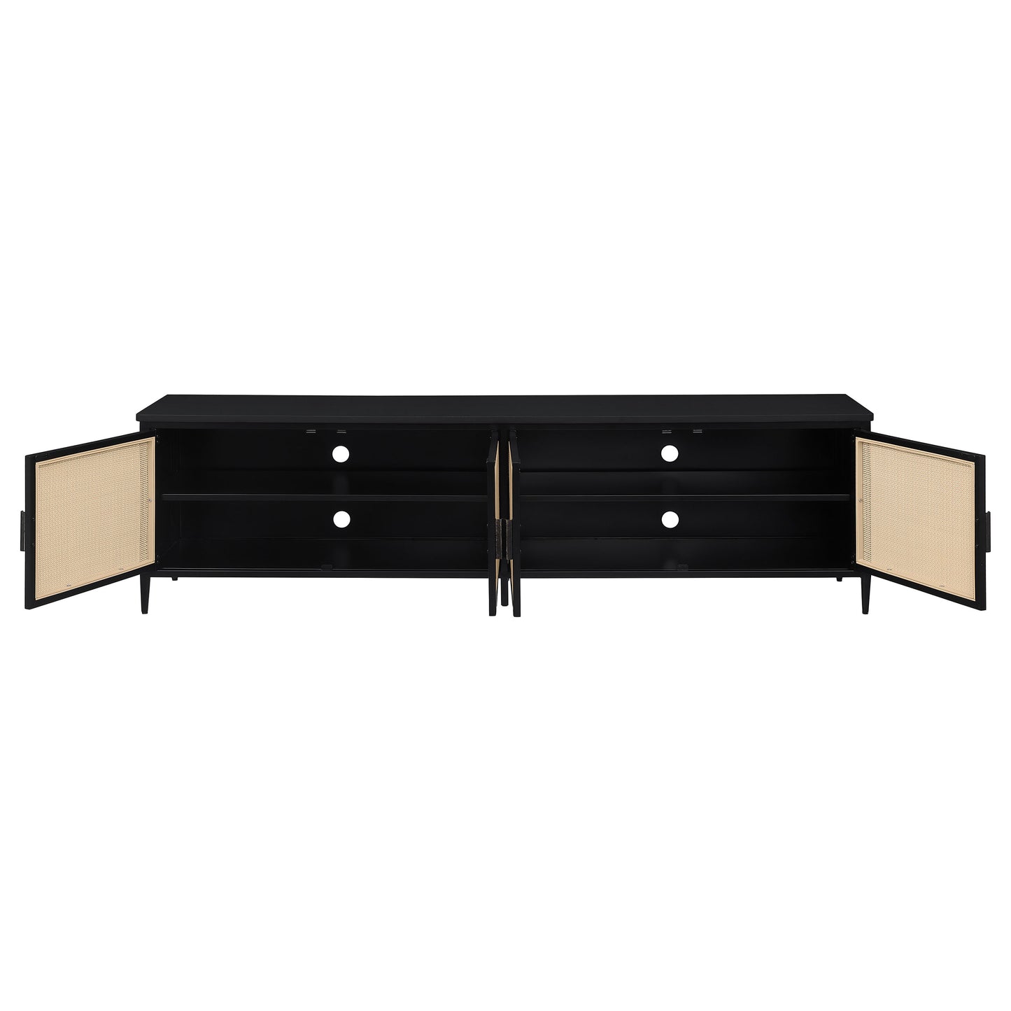 Amherst 4-door 78-inch Metal TV Stand Media Console Black