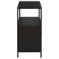 Amherst 2-door Radio Weave Cane Metal Accent Cabinet Black