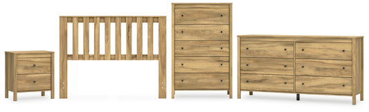 Bermacy Full Panel Headboard with Dresser, Chest and Nightstand