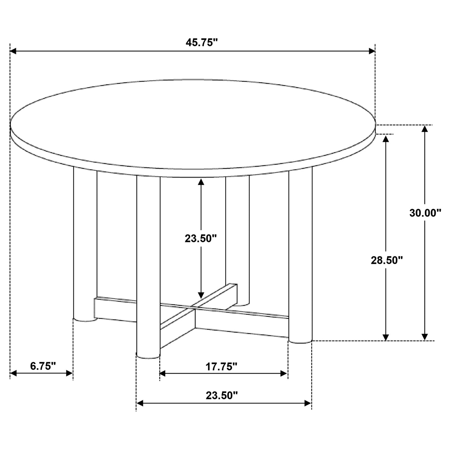 Crestmore 5-piece 46-inch Round Wood Dining Table Set Walnut