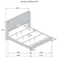 Lucia 61-inch Upholstered Eastern King Wingback Bed Grey