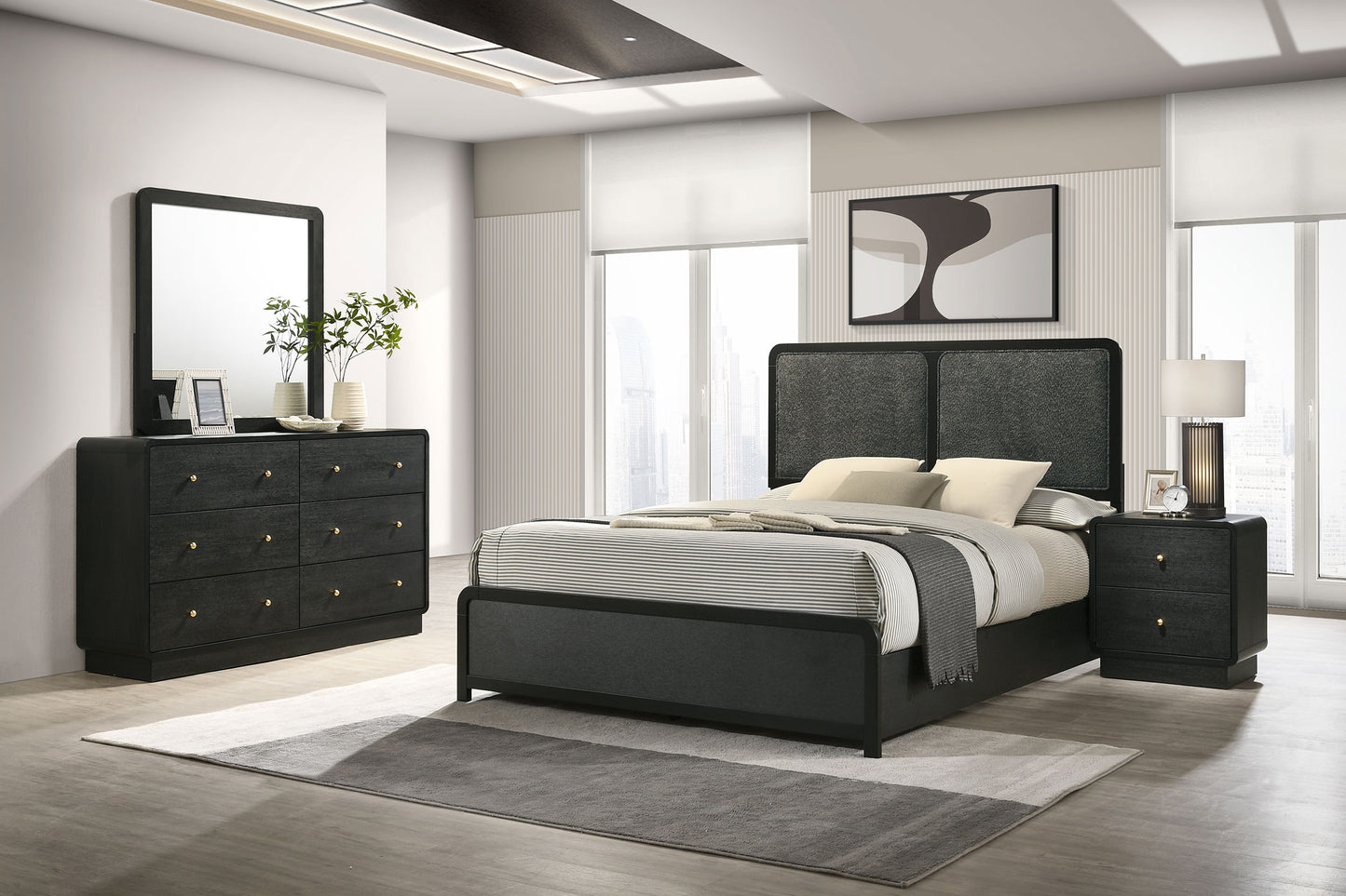 Cavelle 4-piece Eastern King Bedroom Set Black