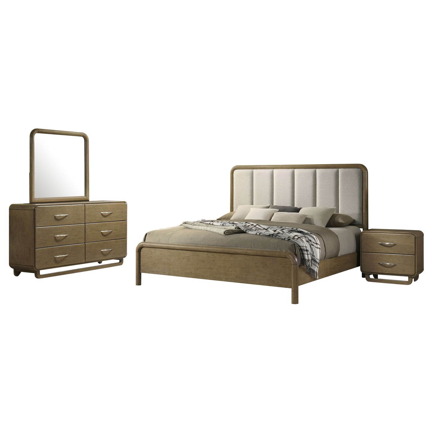 Amsbury 4-piece Eastern King Bedroom Set Nutmeg