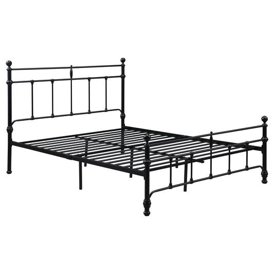 Novak 48-inch Metal Eastern King Open Frame Bed Matte Black