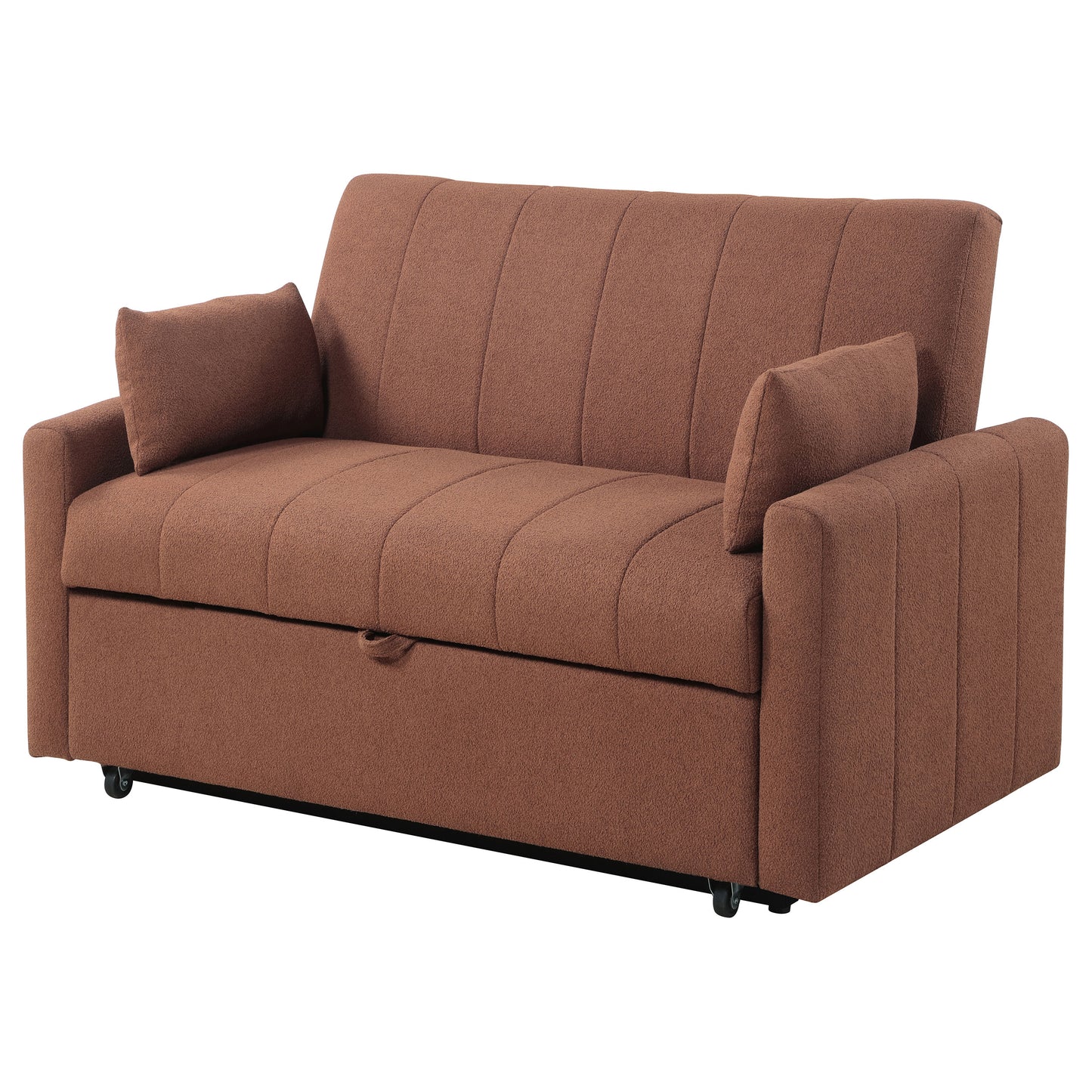 Portland Boucle Upholstered Sleeper Sofa Bed Copper