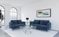 Lively 2-piece Chenille Upholstered Sofa Set Blue