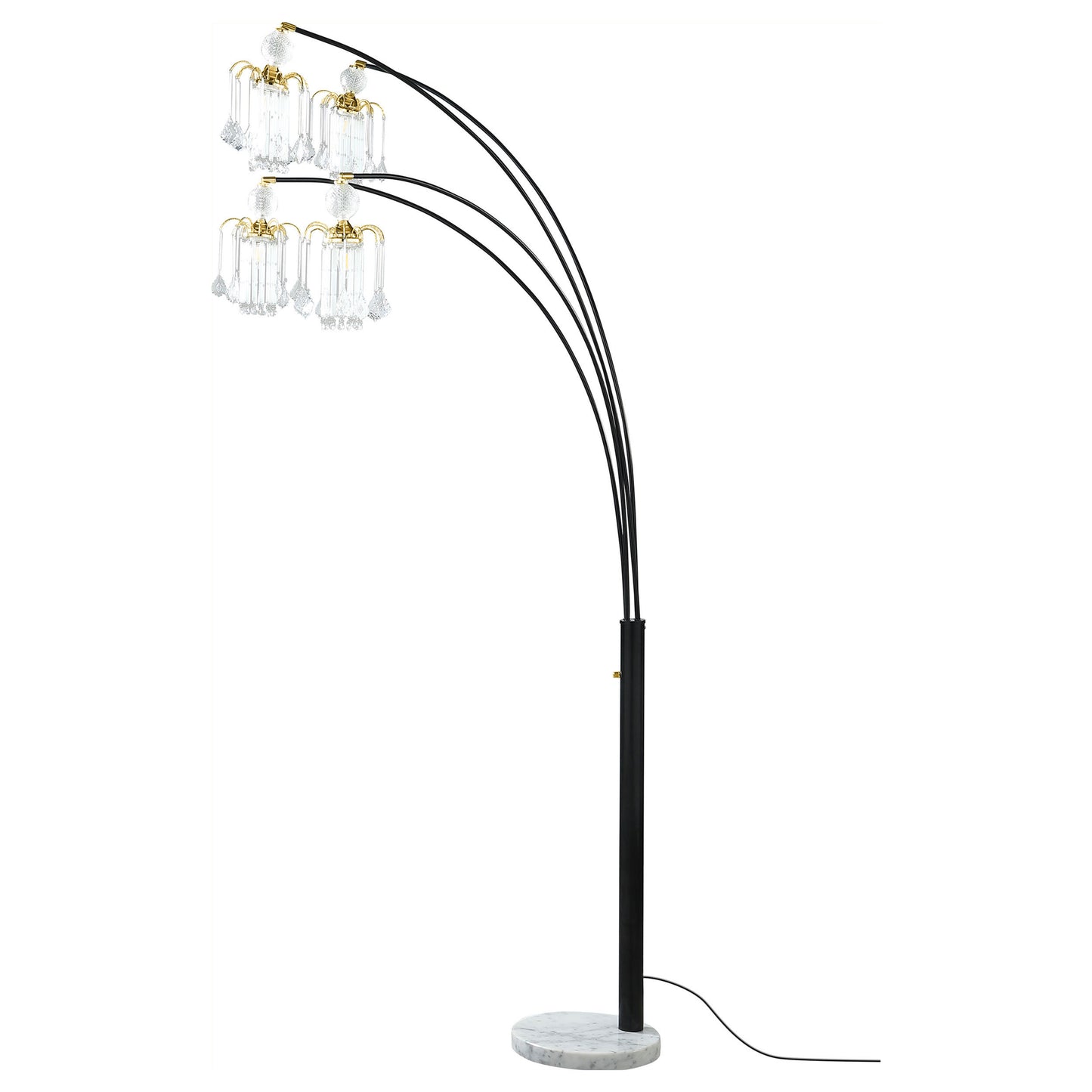 Maisel 91-inch Hanging Crystal Arc Tree Floor Lamp Black