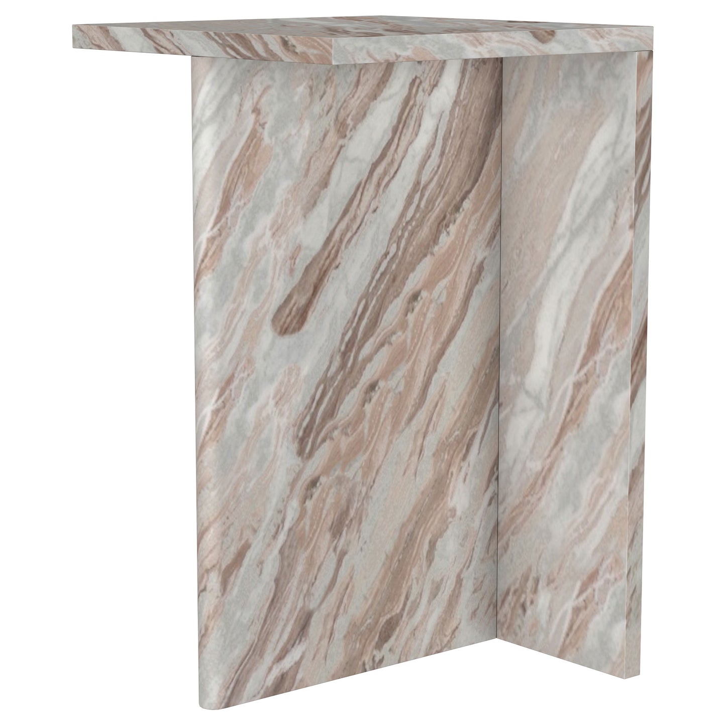 Bowdoin Genuine Marble Accent Side Table Grey