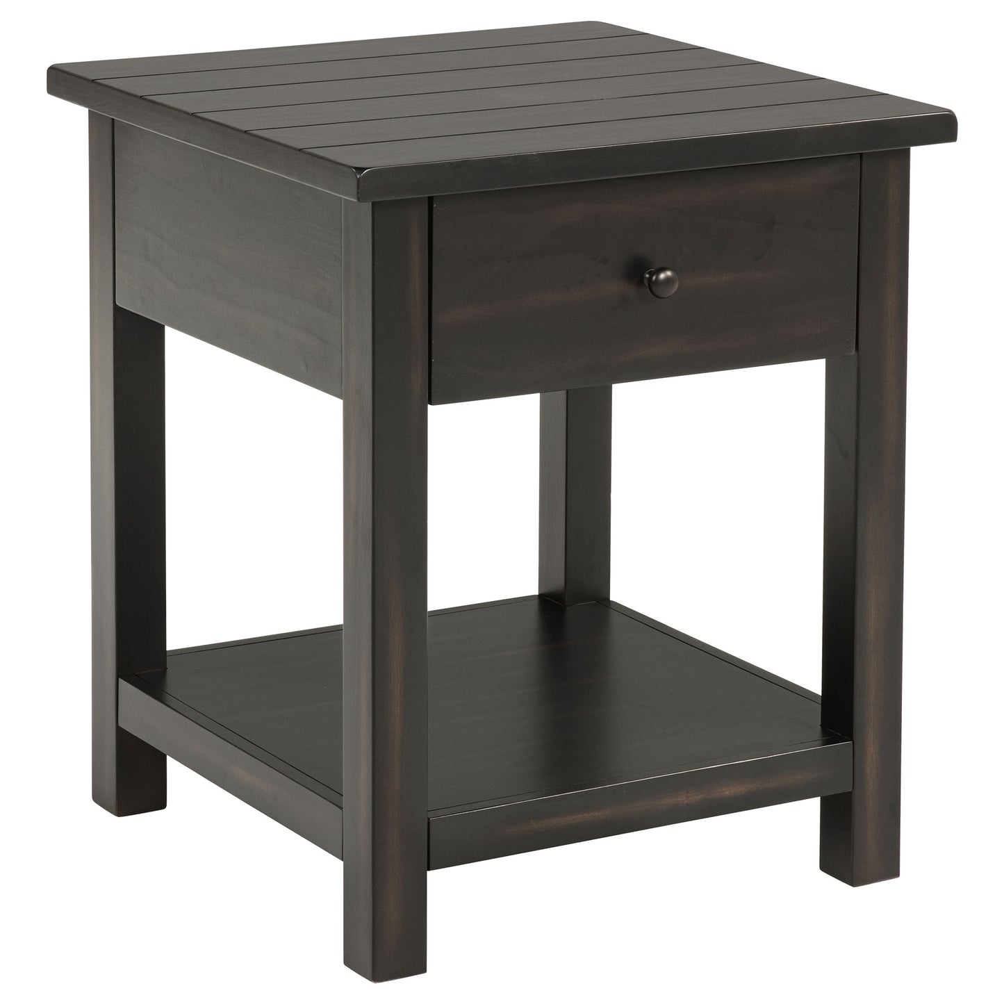 Payne 1-drawer Wood End Table with Shelf Java