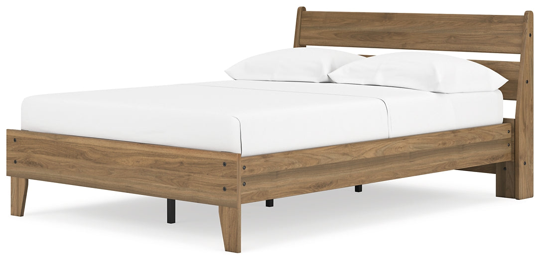 Deanlow Full Platform Panel Bed with Dresser and Nightstand