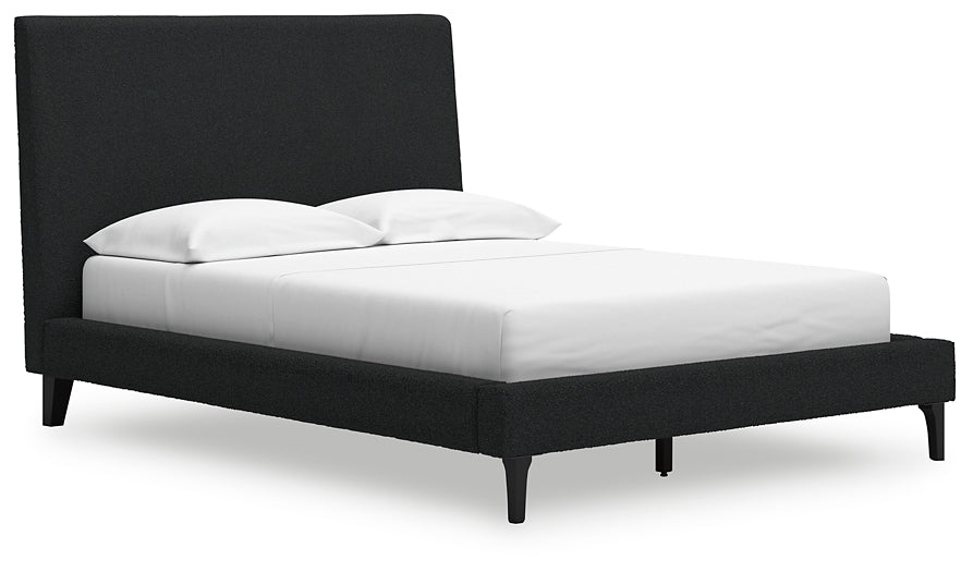 Cadmori Full Upholstered Bed with Mirrored Dresser