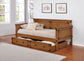 Oakdale Wood Twin Daybed with Trundle Rustic Honey