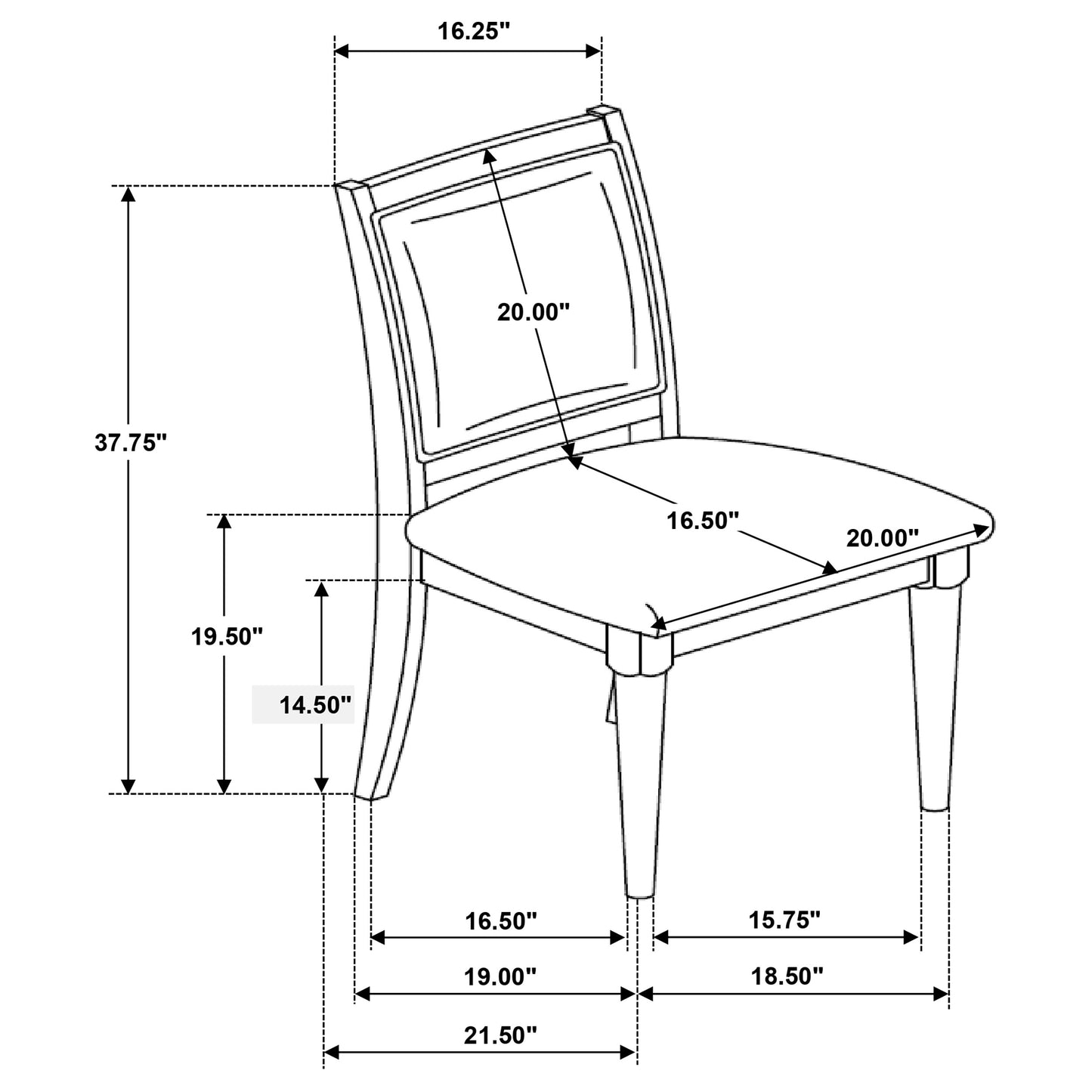 Onslow Upholstered Dining Side Chair Dark Brown (Set of 2)