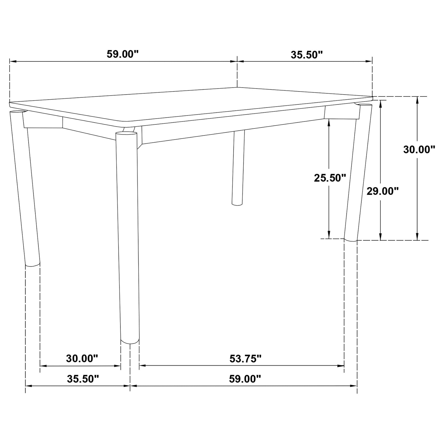 Parkridge 5-piece 59-inch Wood Dining Set White Washed