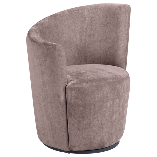 Nueva Upholstered Swivel Chair Curved Backrest Blush