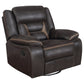 Greer 3-piece Upholstered Reclining Sofa Set Brown