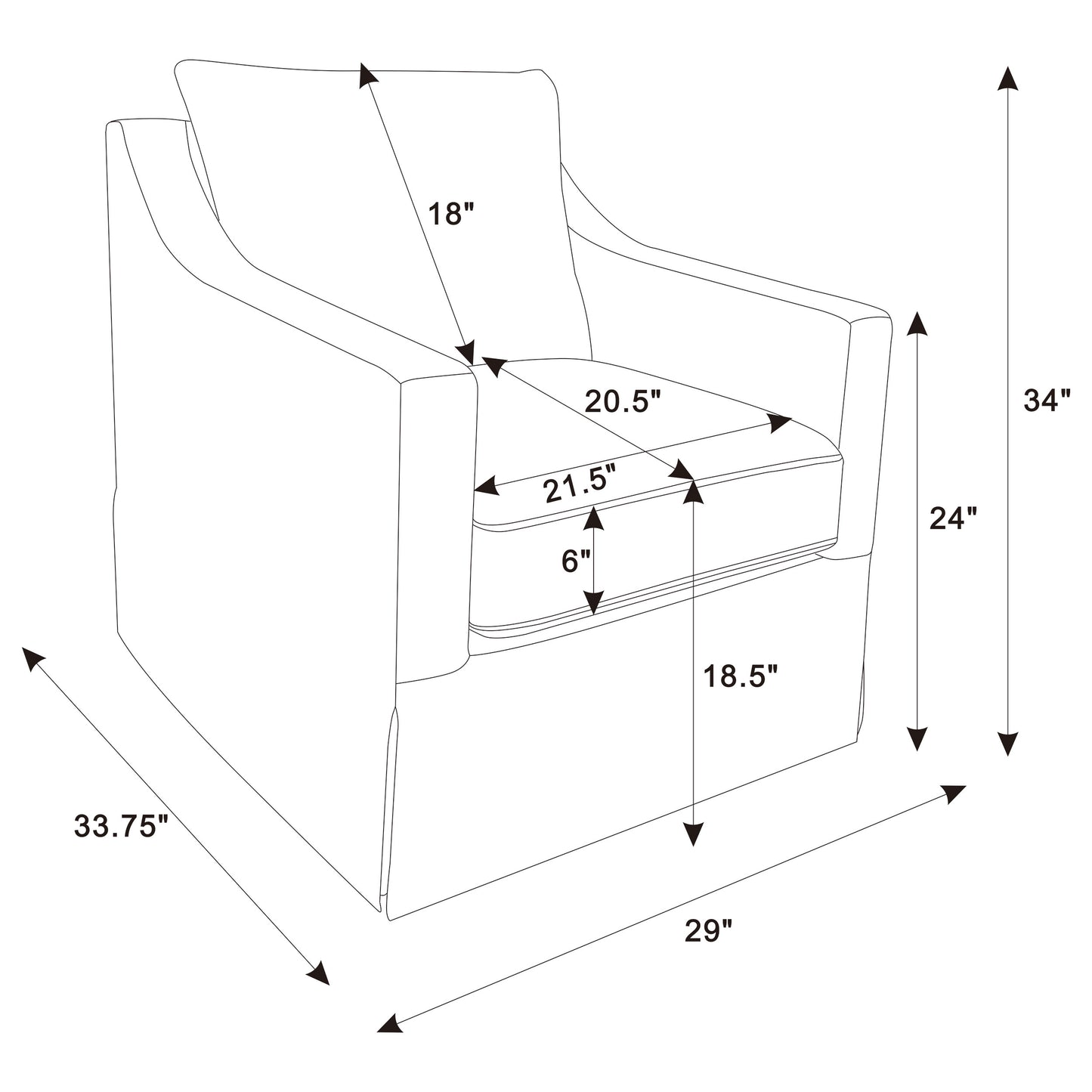 Winter Upholstered Sloped Arm Accent Swivel Chair Beige