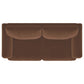 Selma Velvet Upholstered Crescent Arm Sofa Rust